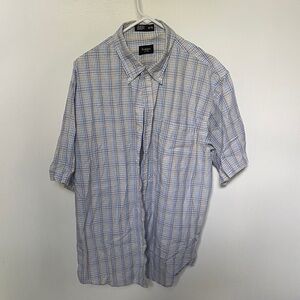 Haggar Men's Light Blue Checkered Shirt